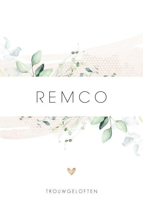 Boekje gelofte trouwen met botanische bladeren