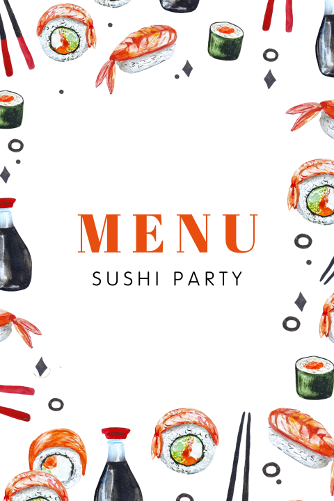 21 diner sushi party menukaart
