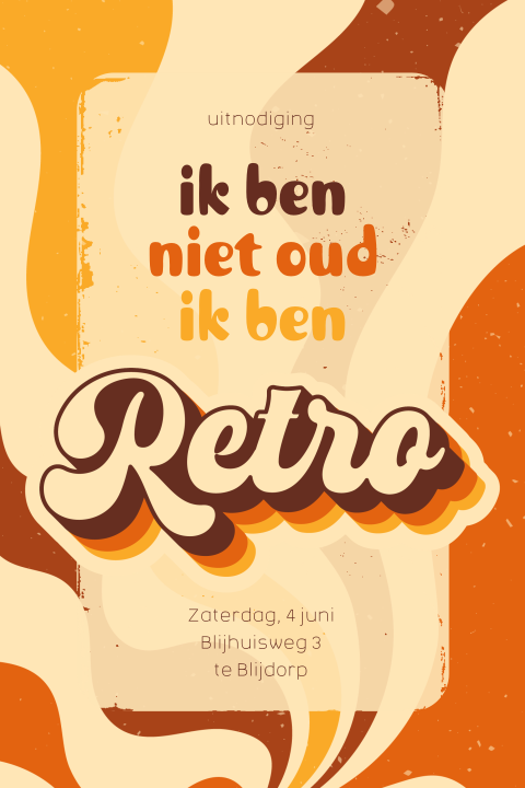 Grappige retro verjaardag uitnodiging ik ben niet oud ik ben retro