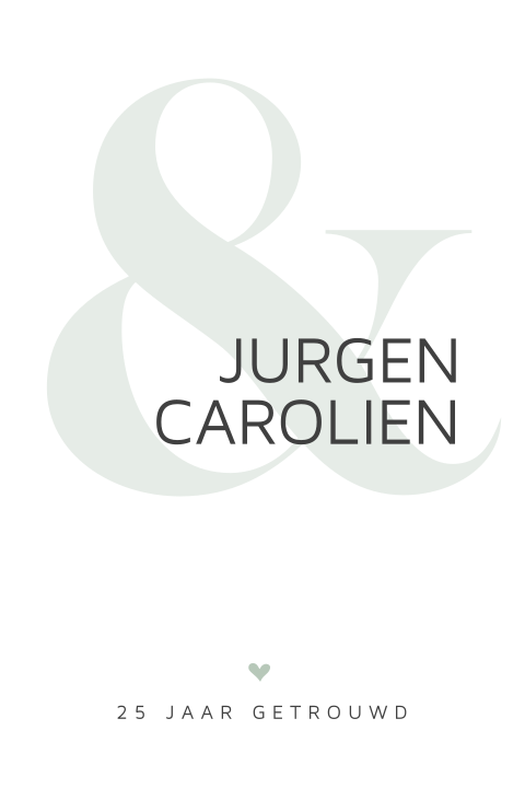 Rustige 25 jubileum uitnodiging met & teken