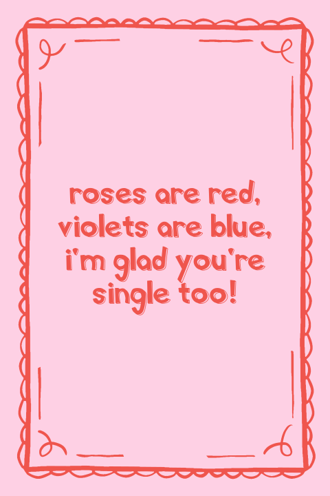 Roses are red valentijnskaart met kader