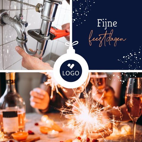 Foto kerstkaart zakelijk met eigen logo