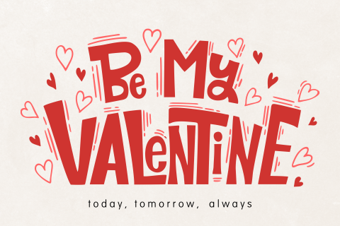 Be my Valentine valentijnskaart met hartjes
