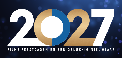 Zakelijke kerstkaart met jaartal en uitsnede