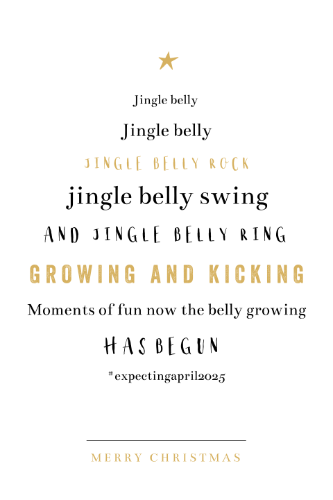 Kerst Jingle Belly aankondiging zwangerschap