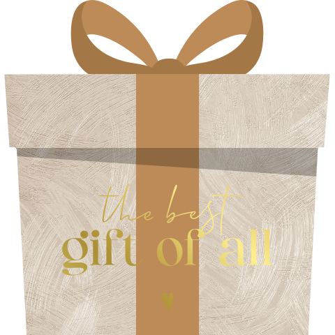 Cadeau aankondiging zwangerschap kerstkaart met goudfolie