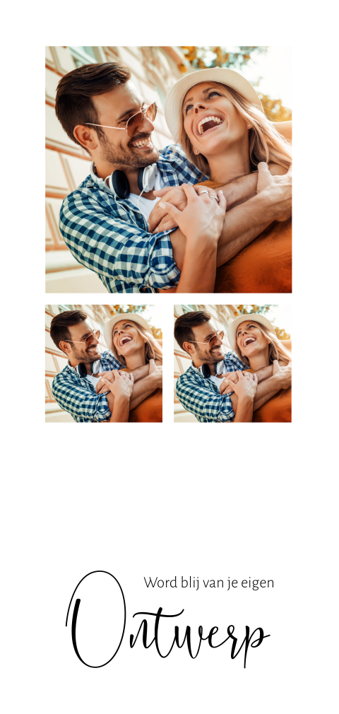 Zelf ontwerpen met fotoframe voor 3 foto's