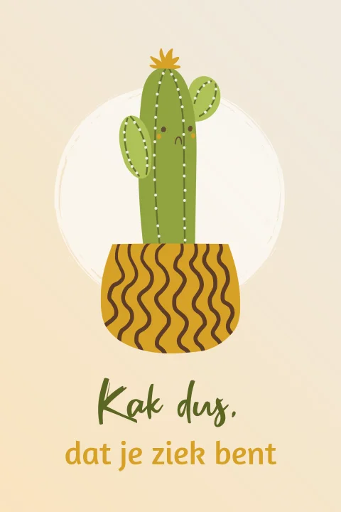 Beterschapskaart kak dus met cactus