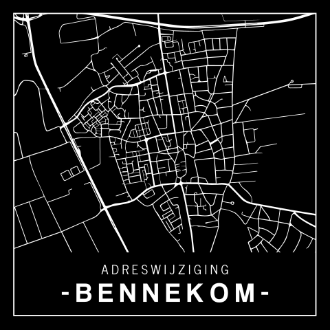 Stoere verhuiskaart met plattegrond van Bennekom