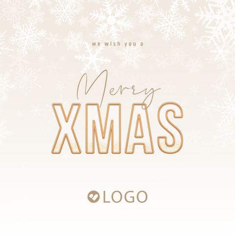Goed doel zakelijke kerstkaart met ijskristallen en logo