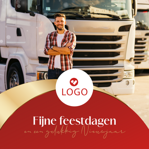 Transport en logistiek zakelijke kerstkaart met logo