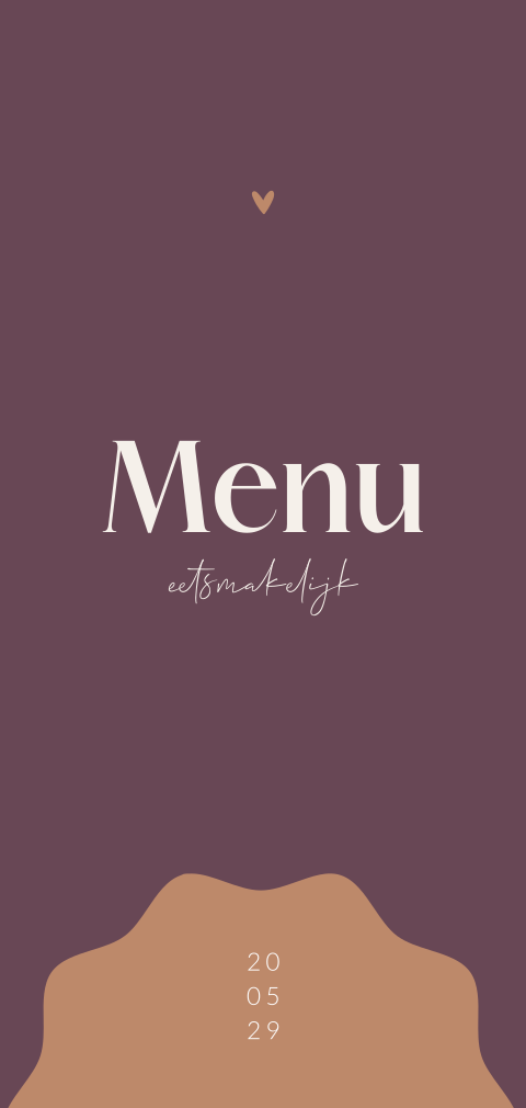 Typografische, basic menukaart met kleur