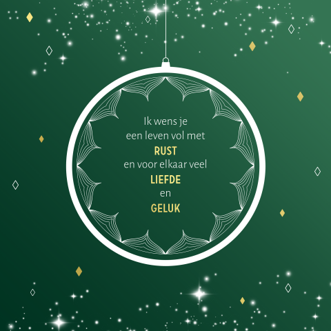 Kerstkaart met een lotusbloem en foliedruk