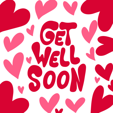 Hartjes beterschap wenskaart get well soon