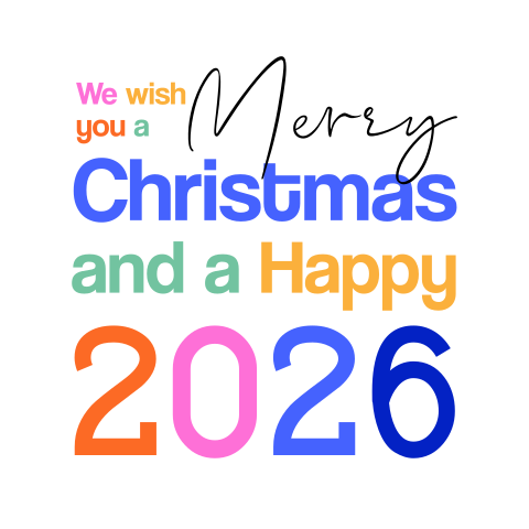 Kleurrijke typografische zakelijke kerstkaart