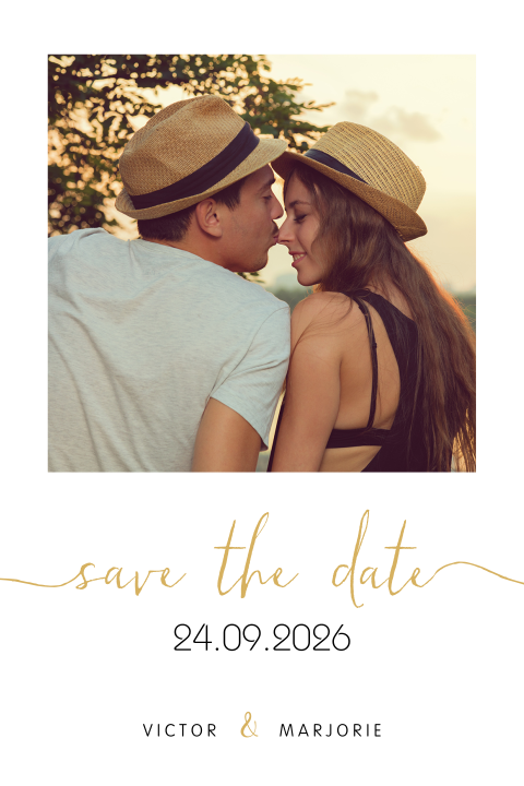 Hippe Save the Date kaart met foto