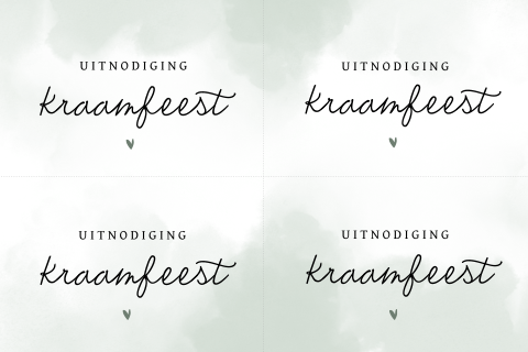 Klein kaartje kraamfeest jongen met aquarel en hartje