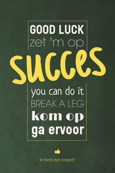 Succes wenskaart met verschillende teksten
