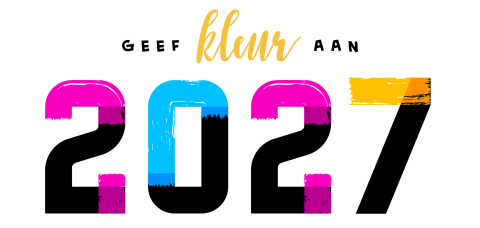 Kleur aan 2027 kerstkaart zakelijk