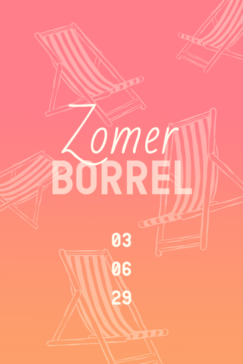 Zakelijke uitnodiging zomerborrel met strandstoelen