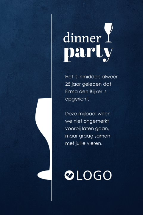 Strakke zakelijke uitnodiging zakelijk feest met wijnglazen