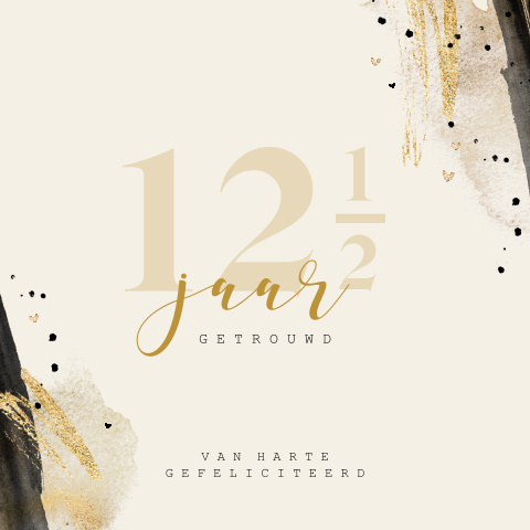 Felicitatie kaart 12,5 jaar getrouwd