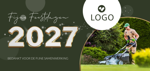Zakelijke kerstkaart groen en natuur branche met foto en logo
