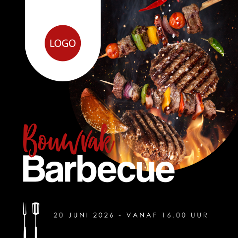 Zakelijke uitnodiging bouwvak bbq met eigen logo