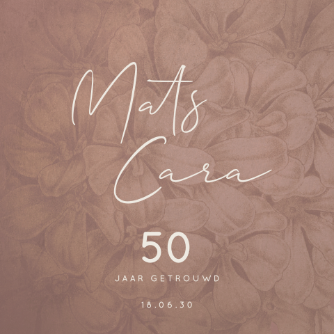 Uitnodiging 50-jarig huwelijksjubileum met bloemenprint