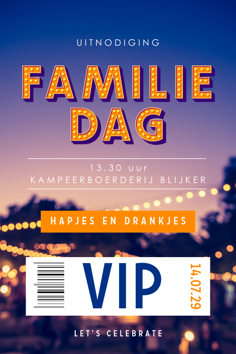 Familiedag festivalticket uitnodiging