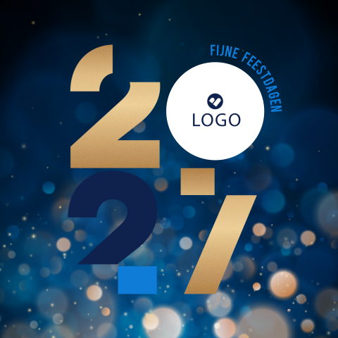 Goudlook typografische zakelijke kerstkaart met logo