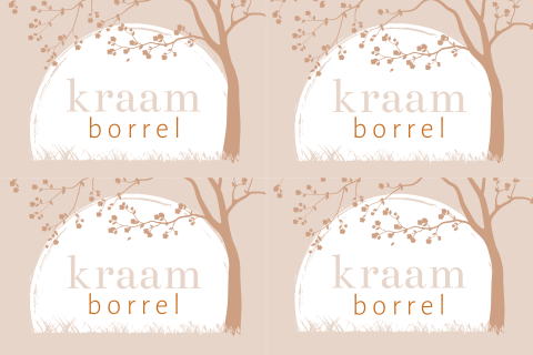 Kraamborrel minikaartjes DIY met boom en bladeren