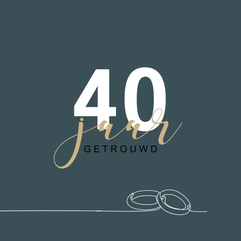 Uitnodiging 40 jaar getrouwd met ringen