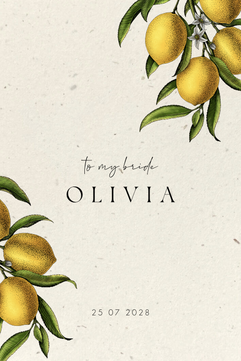 Vintage citroenen trouw geloftenboekje