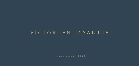 Strakke trouwkaart met tijdlijn en symbolen