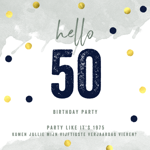 Trendy uitnodiging met stippen en aquarel