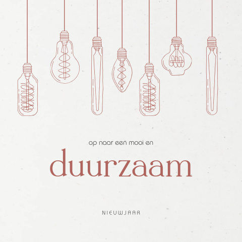 Zakelijke duurzame kerstkaart met gloeilampen