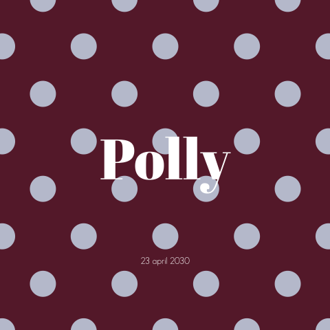 Geboortekaartje voor een meisje met polkadots stippen patroon