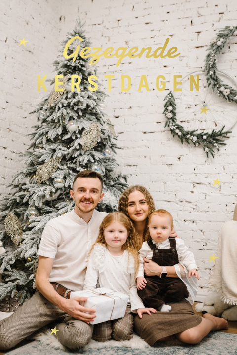 Foto kerstkaart met Christelijke tekst