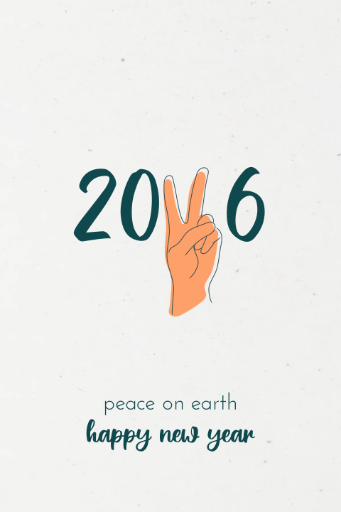 Peace on earth nieuwjaarskaart zakelijk op duurzaam papier