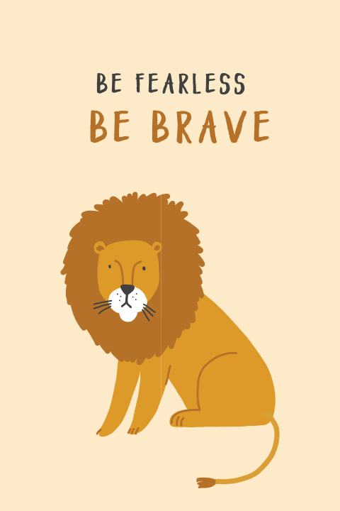 Zomaar kaart met leeuw be brave