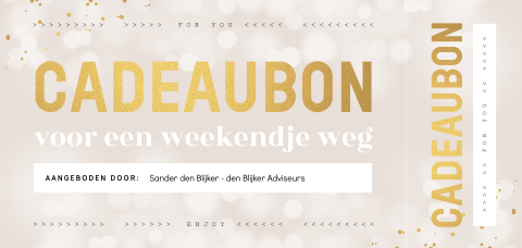 Zakelijke waardebon ticket goudlook