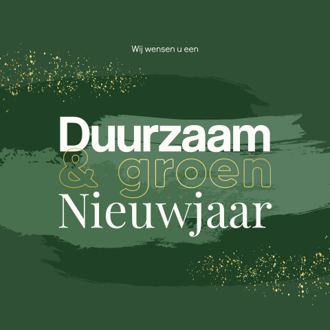 Duurzaam en groen zakelijke kerstkaart met goudfolie
