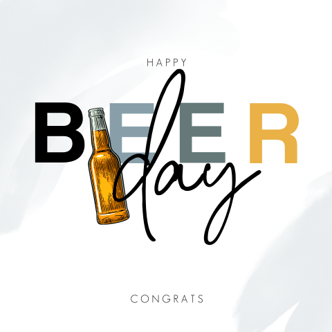 Happy Beerday verjaardagskaart man bier
