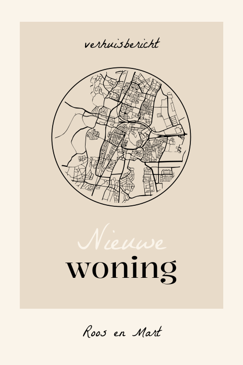 Verhuiskaart met plattegrond nieuwe woning