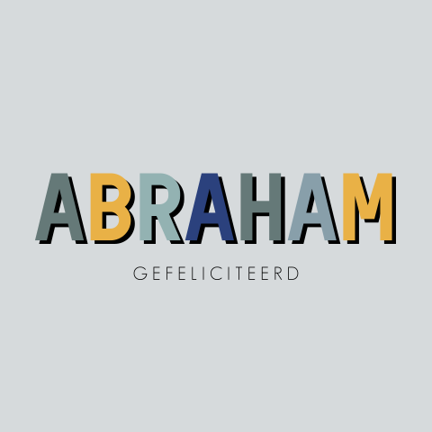 Verjaardagskaart Abraham 50 jaar met opvallende, gekleurde letters