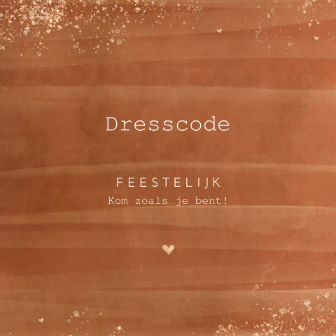 Dresscode kaartje Roest voor bruiloft