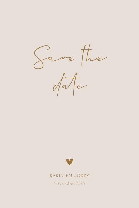 Eenvoudige Save the Date kaart met hartje