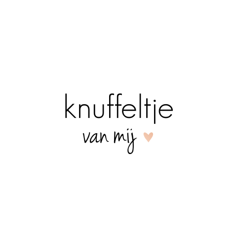 Wenskaart 'knuffeltje van mij' met een foliedruk hartje