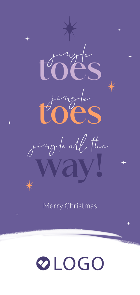 Pedicure kerstkaart zakelijk jingle toes met logo